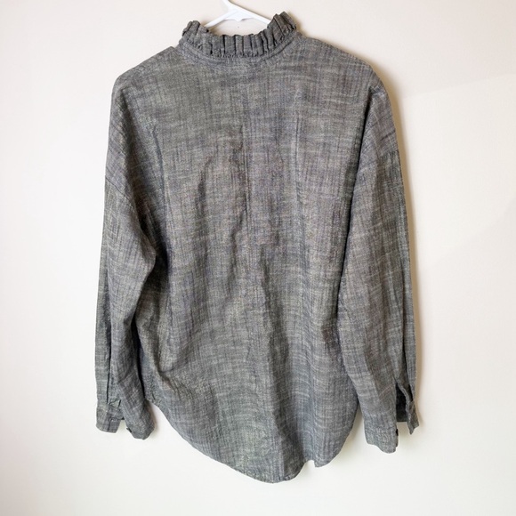 A Shirt Thing 100% Cotton Penelope brown/grey metallic  Shirt Blouse Top M - Picture 9 of 10